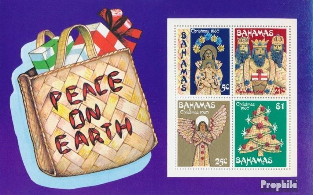 Briefmarken Bahamas 1978 Mi Block30 (kompl.Ausg.) postfrisch Kunsthandwerk aus Stroh