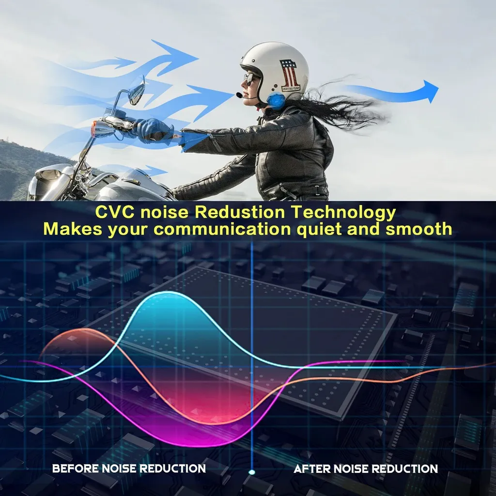 Kit Oreillette Bluetooth Casque Moto avec Intercom 2000m pour 8 Pilotes - 5