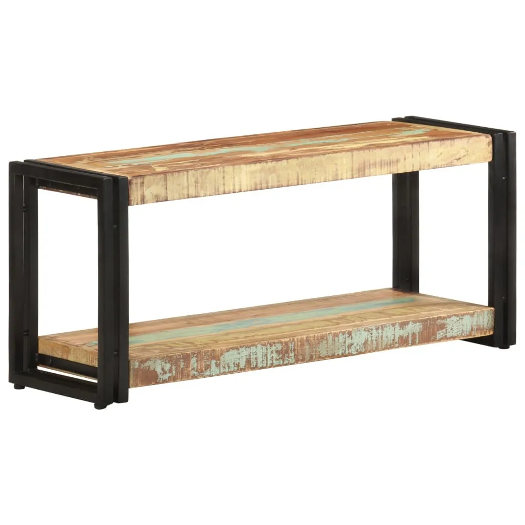 Banc TV Compact 90x30 cm en Vieux Bois - Idéal pour Petits Salons et Studios - 8
