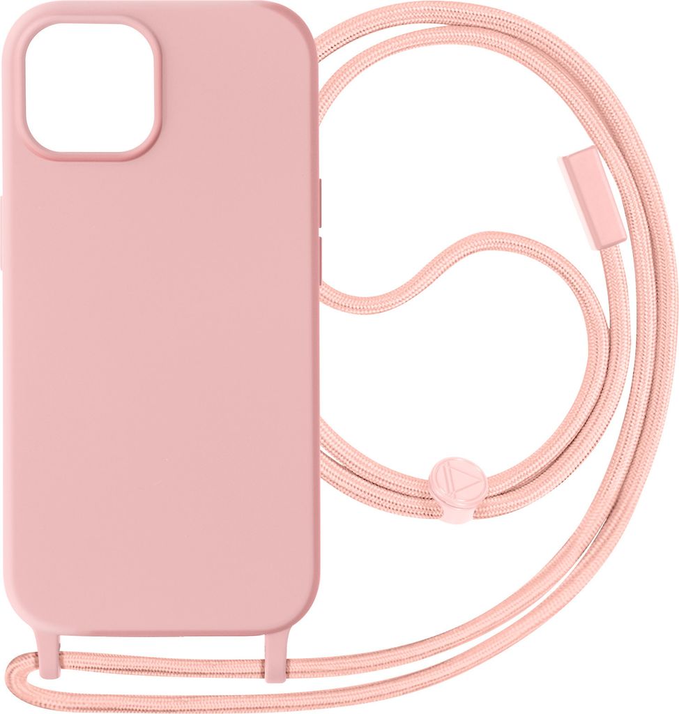 Apple iPhone 15 Plus Schutzhülle mit 80cm langer Nylonkette – Zartrosa