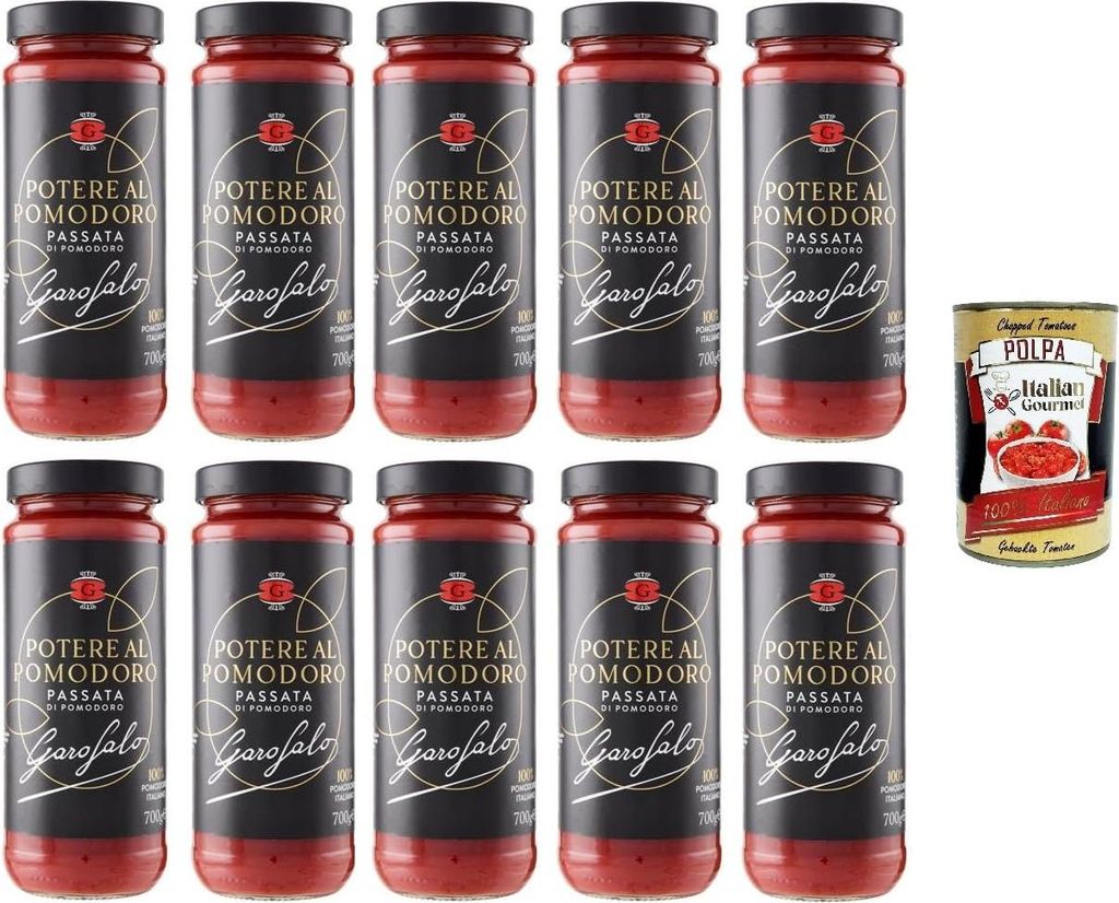 Garofalo, Potere al Pomodoro Passata di Pomodoro Tomatenpüree 12x700gr + Italian Gourmet polpa 400g