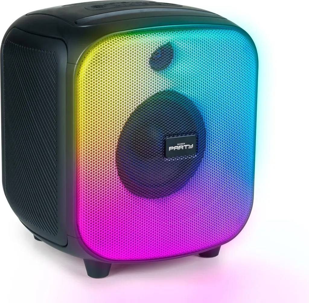 Enceinte Cube BT Lumineuse 200W Noir - Son Puissant et Bluetooth
