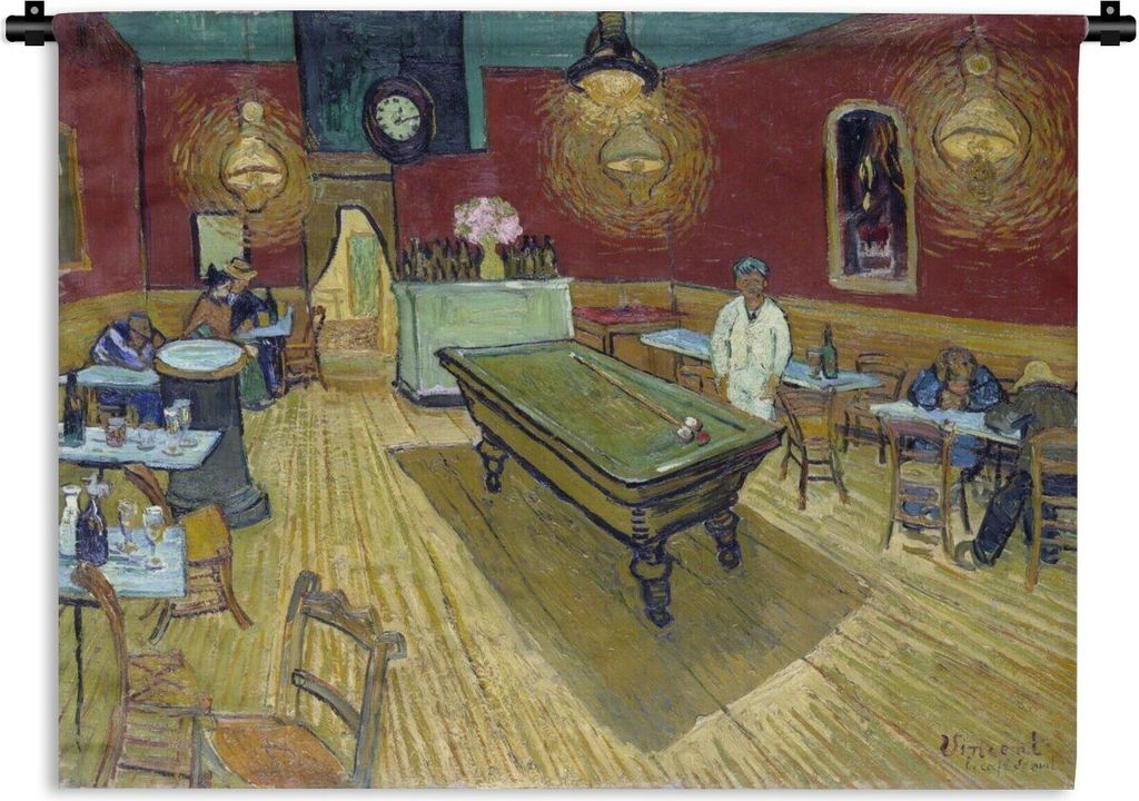 MuchoWow Wandteppich Wandbehang Das Nachtcafé - Vincent van Gogh 60x45 cm Tapisserie Dekoration Wandtuch - Das Schlafzimmer