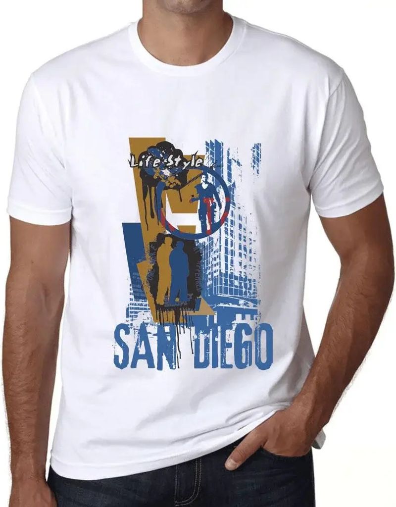 Herren Grafik T-Shirt San diego lebensstil – San Diego Lifestyle – Öko-Verantwortlich Vintage Jahrgang Kurzarm Lustige Druck Geburtstag Gesche...