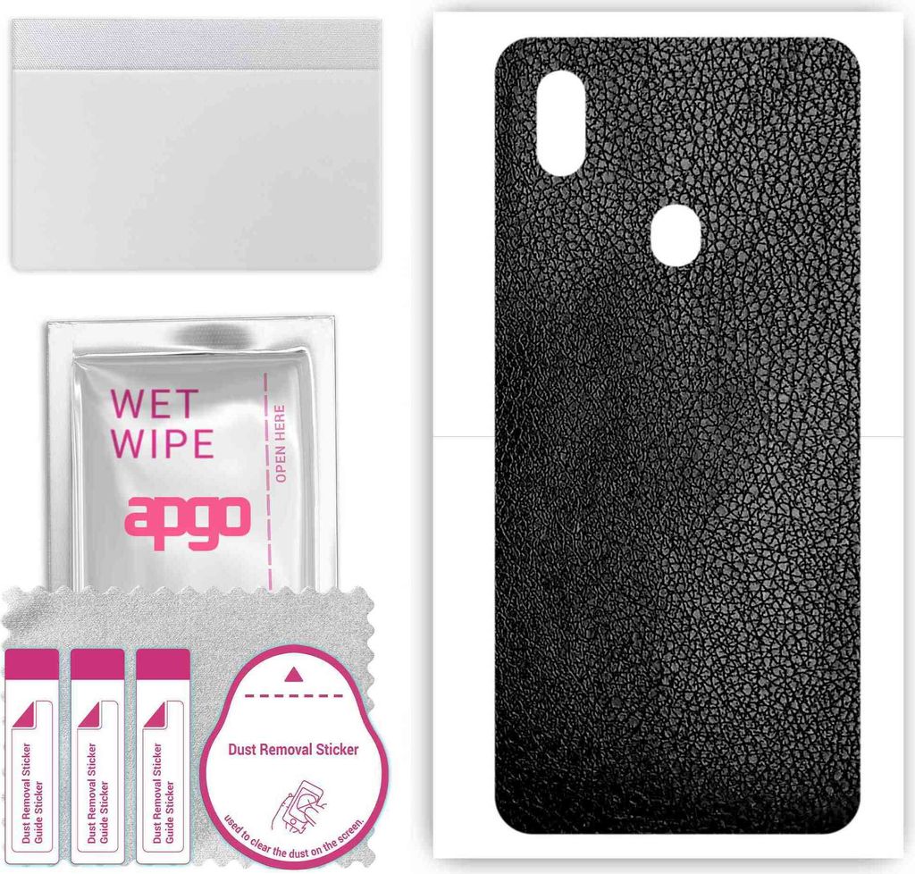 apgo Rückseite Schutzfolie, Skin, kompatibel mit ZTE Blade A7 Prime, Hinten Displayschutzfolie aus Vinylfolie, kratzfest, einfache Montage - Schwa...