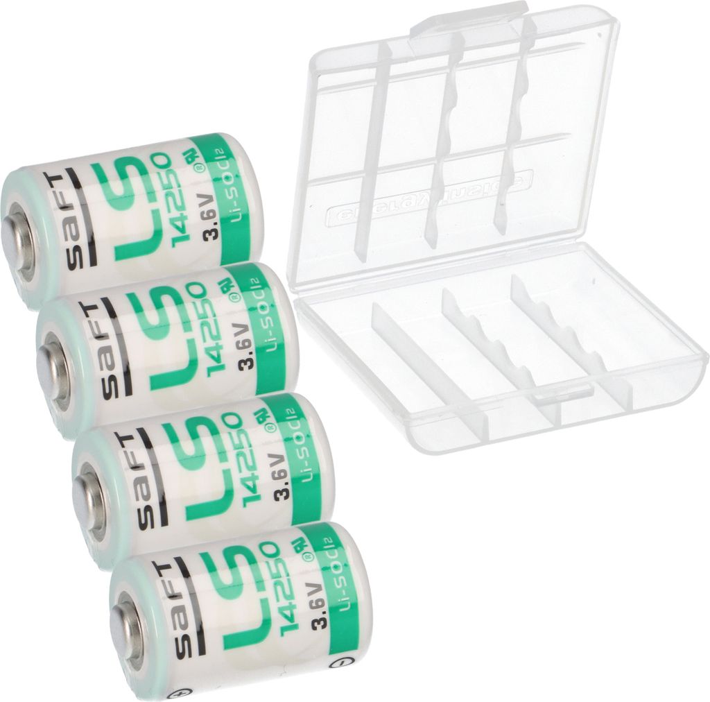 4x Saft Lithium 3,6V Batterie LS 14250 - 1/2 AA - LS14250 Li-SOCl2 + Box