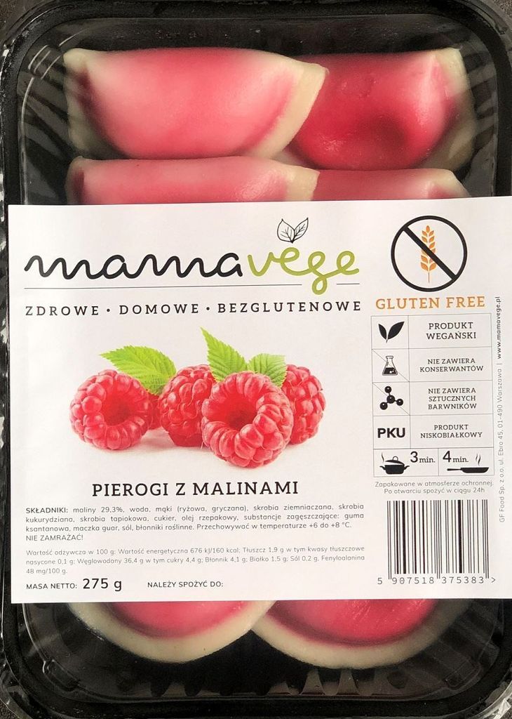 BEZLEPKOVÉ KALUŠKY S MALINAMI 275 g - MAMA VEGE Obrázok produktu 