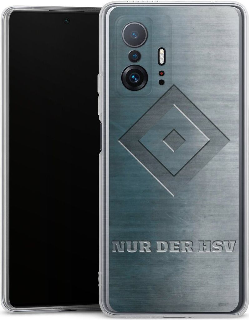 DeinDesign Handyhülle für Xiaomi 11T Pro 5G Silikon Hülle Case Smartphone Schutzhülle HSV Hamburger SV Metallic Look