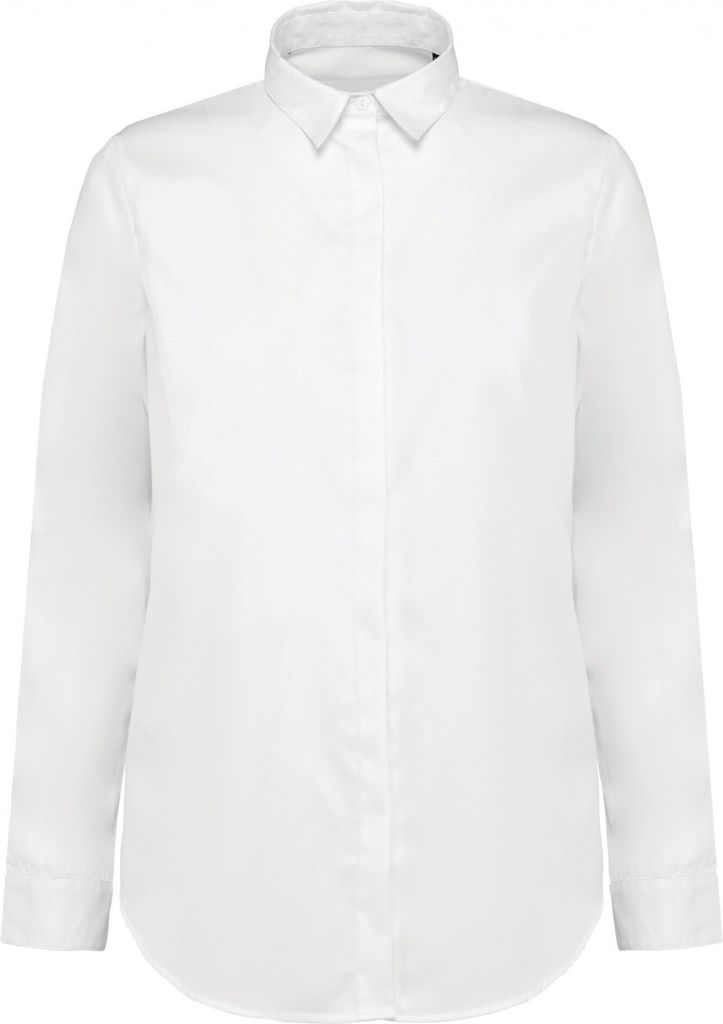 Kariban Premium Damen Bluse Business Hemd Langarm Hemdbluse T-Shirt, Größe:S, Farbe:Weiß