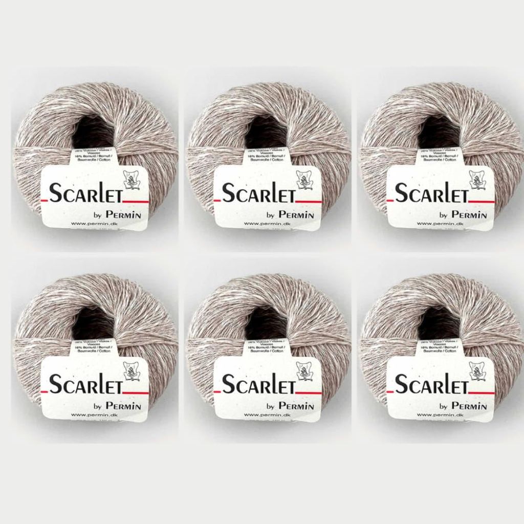 6x Scarlet by Permin – Ökologisches Sommergarn (Leinen, Baumwolle & ECOVERO ) (04 Leinen)