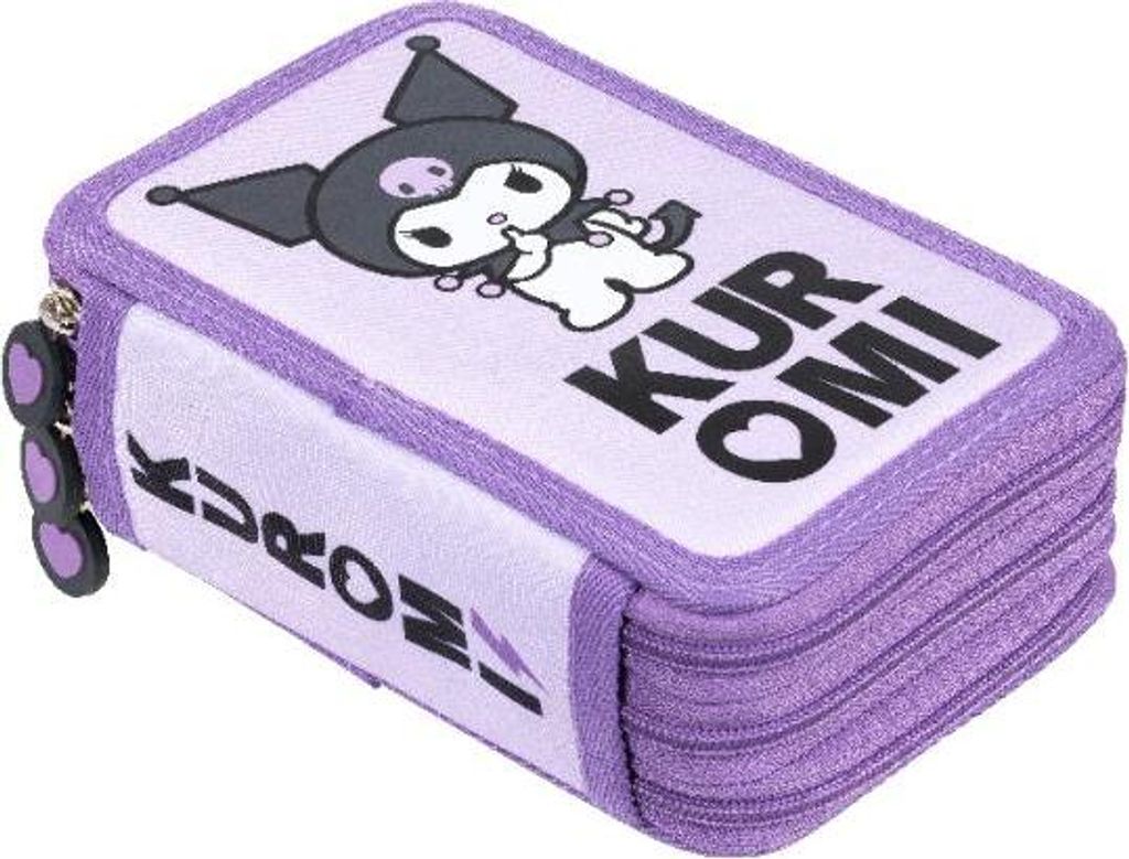 Astuccio scolastico a tre scomparti con accessori Kuromi Immagine del prodotto 