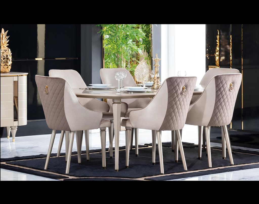 Esszimmer Garnitur Set Tisch 6x Stühle Stuhl Komplettes Set Neu Essgruppe 7tlg.