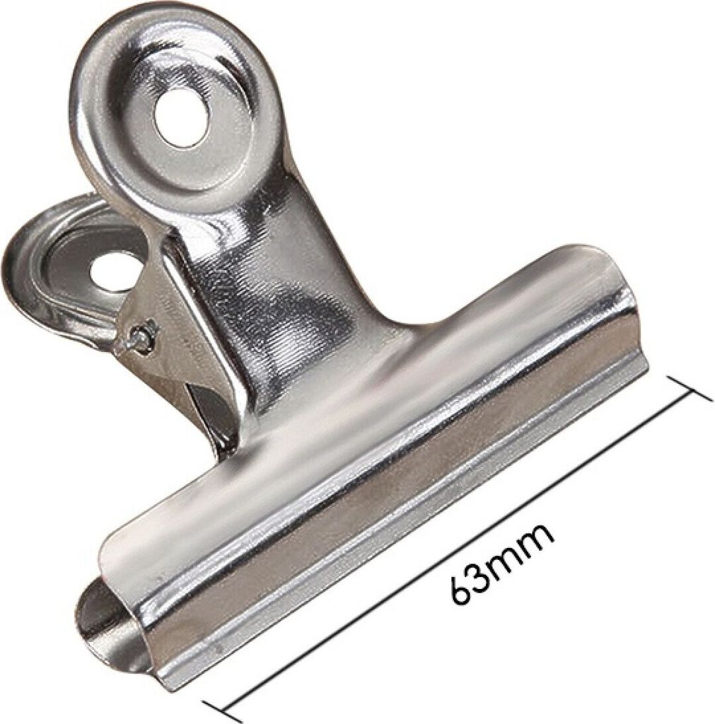 30 Stück kleine Verschlussclips Metall | 63mm Tüten Clips | Brief Klammern aus Edelstahl mit starker Federkraft | Lebensmittelbeutel Verschlusskl...
