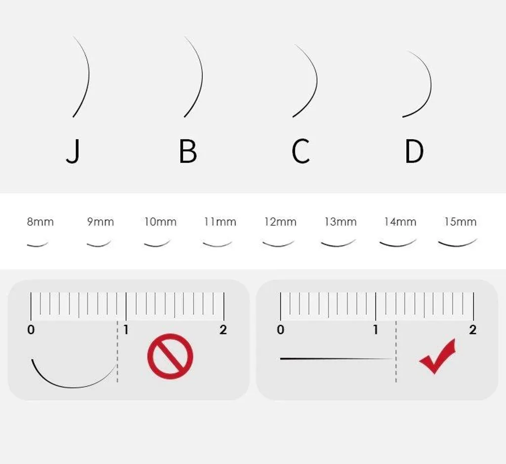 Ciglia colorate 8-13 mm, Curl D, 12 strisce, BEIGE - 10