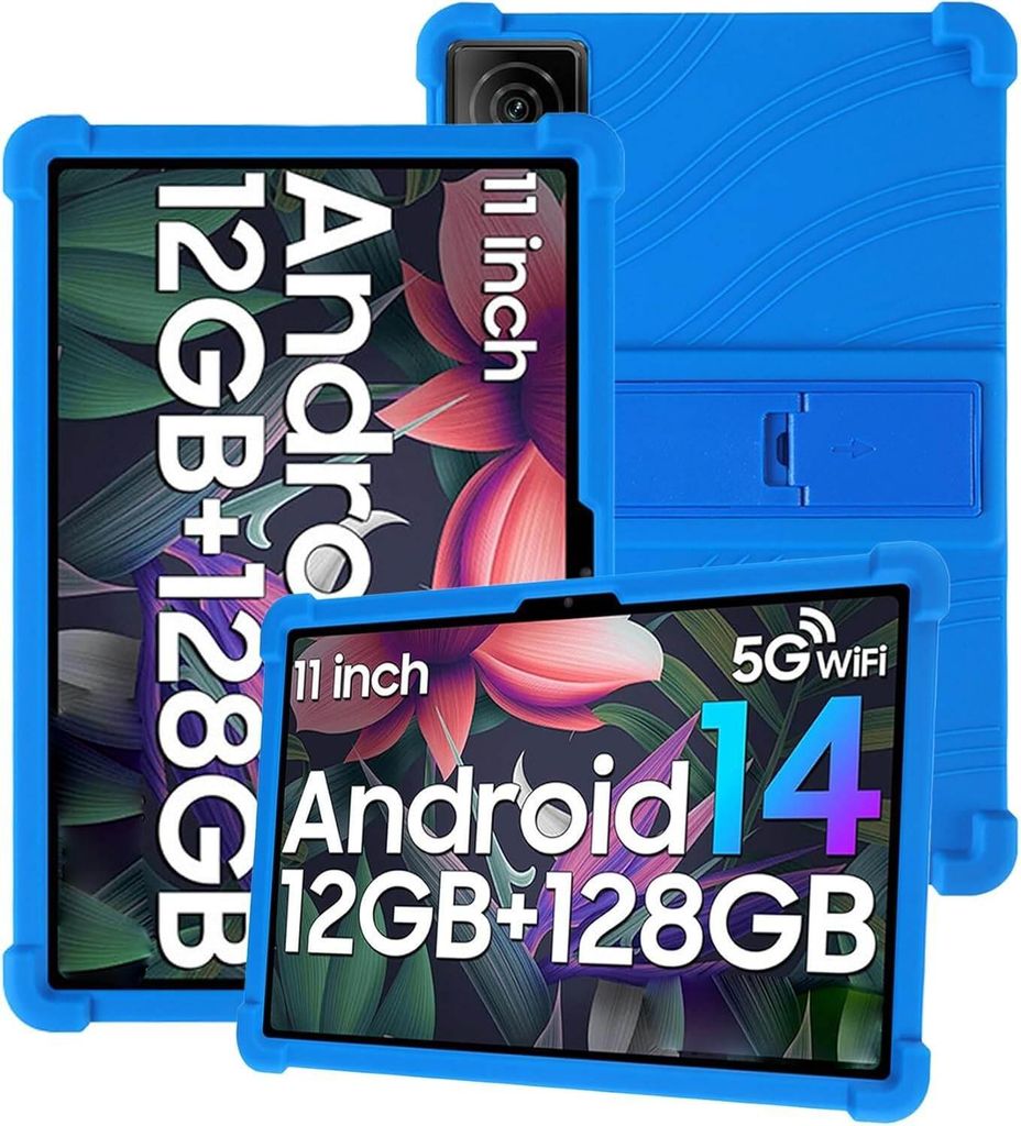 Tablet Hülle für Doogee T30 Pro 11,0", Stoßfeste Weiches Silikon Schutzhülle mit Standfunktion Blau