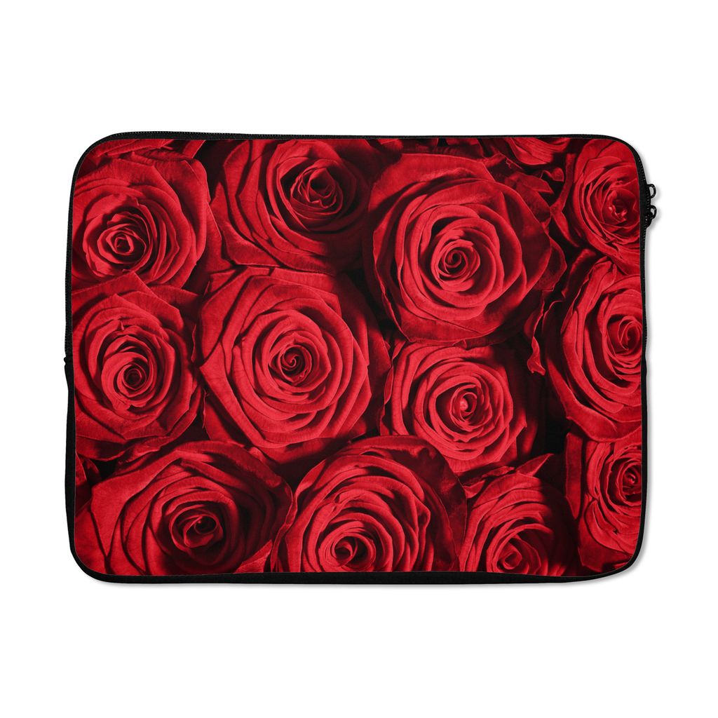 MuchoWow Laptop Hülle 15 Zoll Rosen - Rose - Rot Laptoptasche - Laptoptasche - Sleeve - Rundum-Schutz