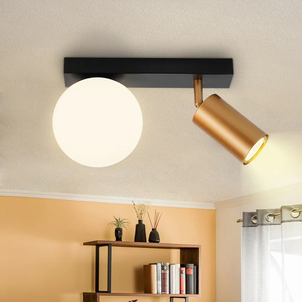 Lampada da Soffitto Orientabile ZMH Nero e Oro - Design Elegante