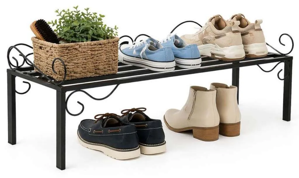 Rangement chaussures pour entrée 92 cm - Étagère métal Mi-1 stable