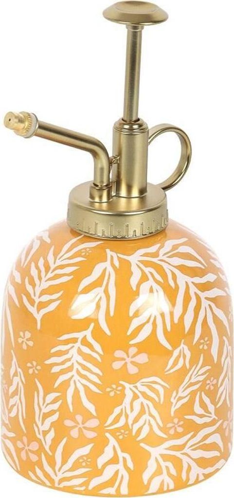 Something Different - Pflanzen-Sprüher, Blätterdruck, Keramik, Sommer SD6874 (Einheitsgröße) (Orange/Gold/Weiß)