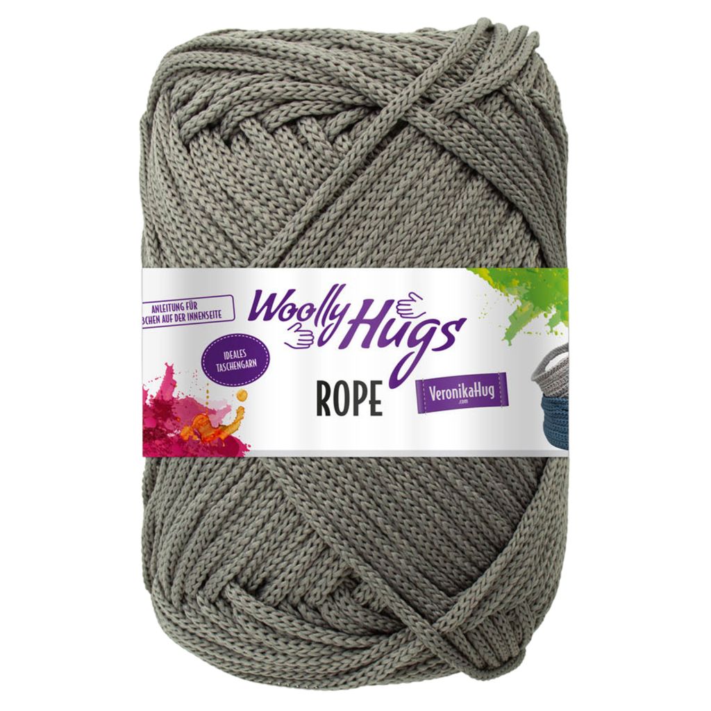 Woolly Hugs ROPE 200 g vielseitiges und ideales Taschengarn 140 m Farbe 095 - dunkelgrau