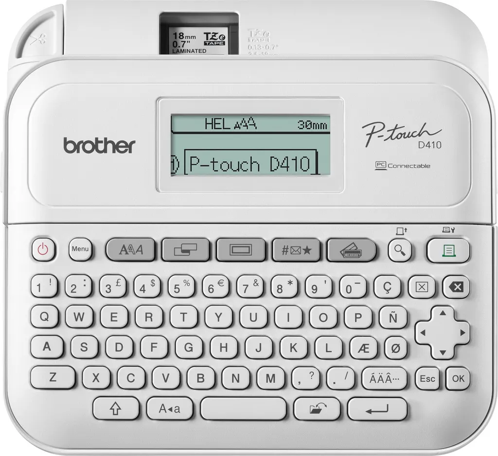 Brother PT-D410, QWERTY, TZe, trasferimento termico, 180 x 180 DPI, 20 mm/sec, cablata