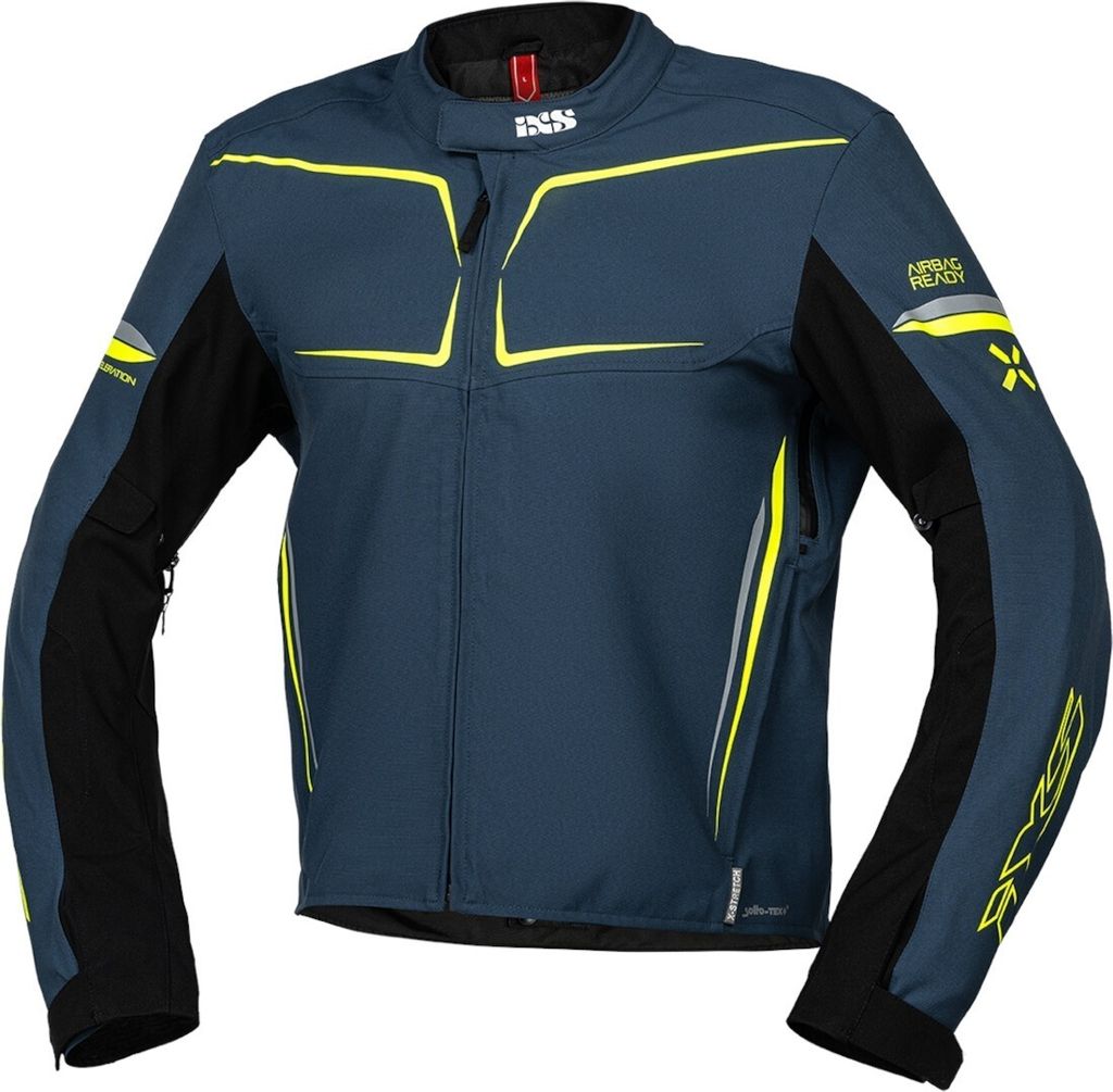 IXS TS-Pro ST+ wasserdichte Motorrad Textiljacke, blau/neon-gelb, S