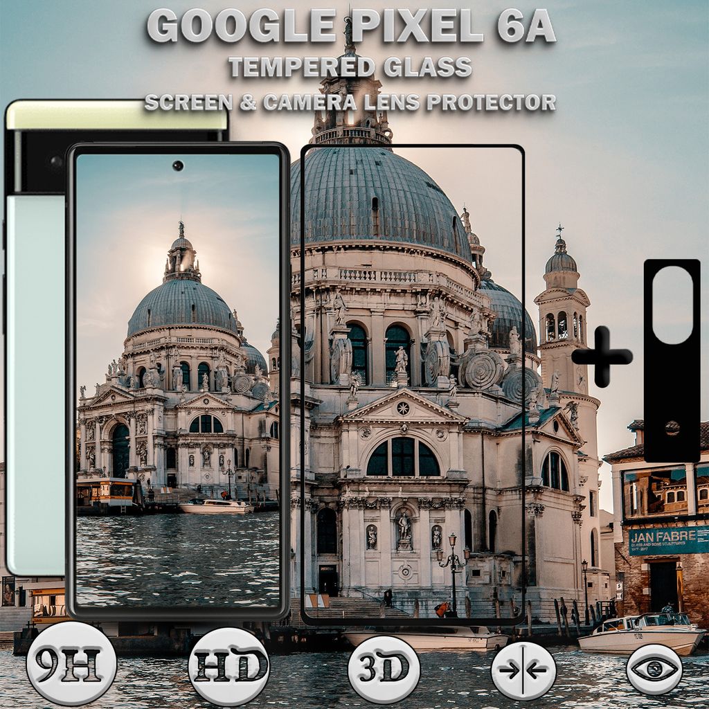 Google Pixel 6a Displayschutzfolie und Objektivschutz aus Produktbild 