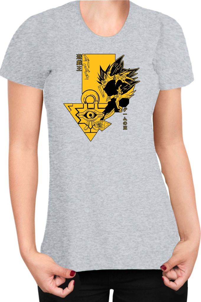 Damen T-Shirt Japan Manga Anime Comics Yu Gi 017, Lady S / Grau