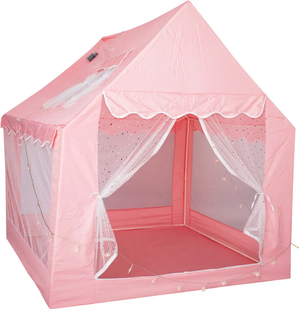 Grande maison de jeu portable château rose en toile pour filles et garçons