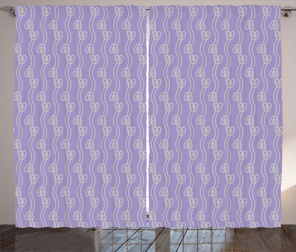ABAKUHAUS Rideau Rustique Abstrait Cœur Noué 280x225cm Lavande Jaune