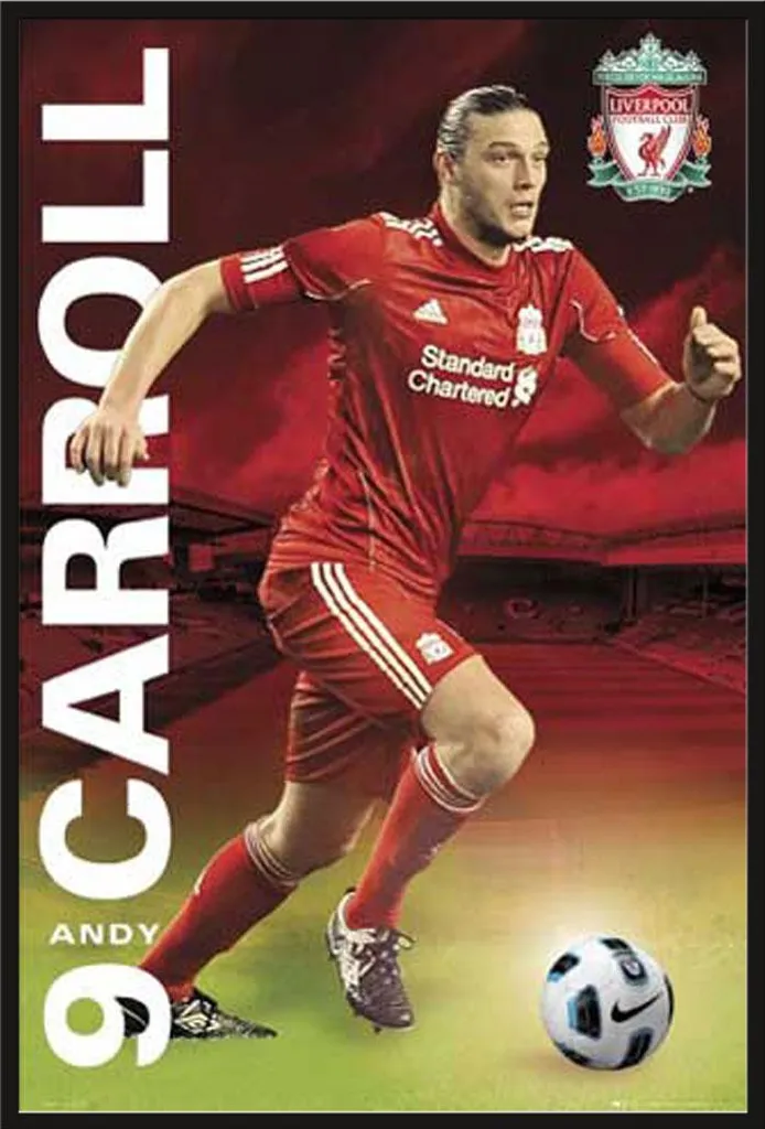 Affiche Liverpool Carroll avec Vitre Acrylique et Cadre Noir Shinsuke