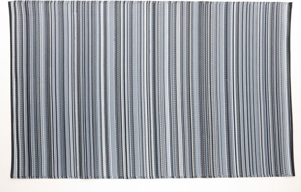 Outdoorteppich ,Terrassenteppich, Gartenteppich, Wetterfest, Fussel Frei, Fußbodenheizung geeignet , Modernes Design, strapazierfähig, Farbe: Sch...