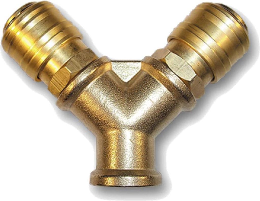 Druckluftverteiler 3/8" mit Kupplungen 2-Fach