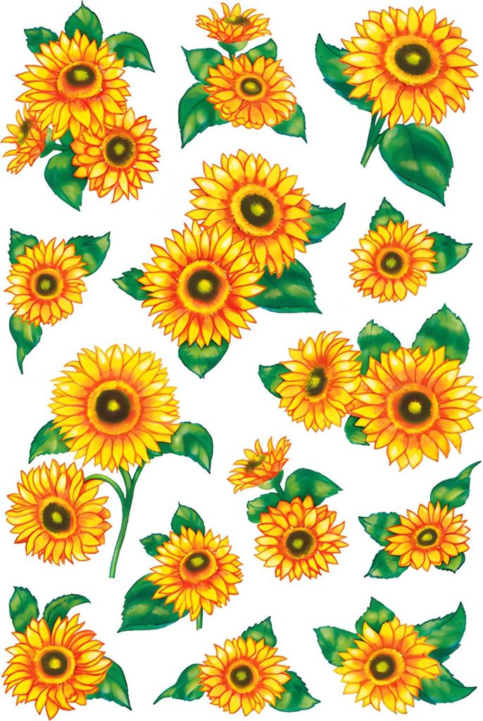 HERMA 3346 10x Sticker DECOR Sonnenblumen, beglimmert Produktbild 