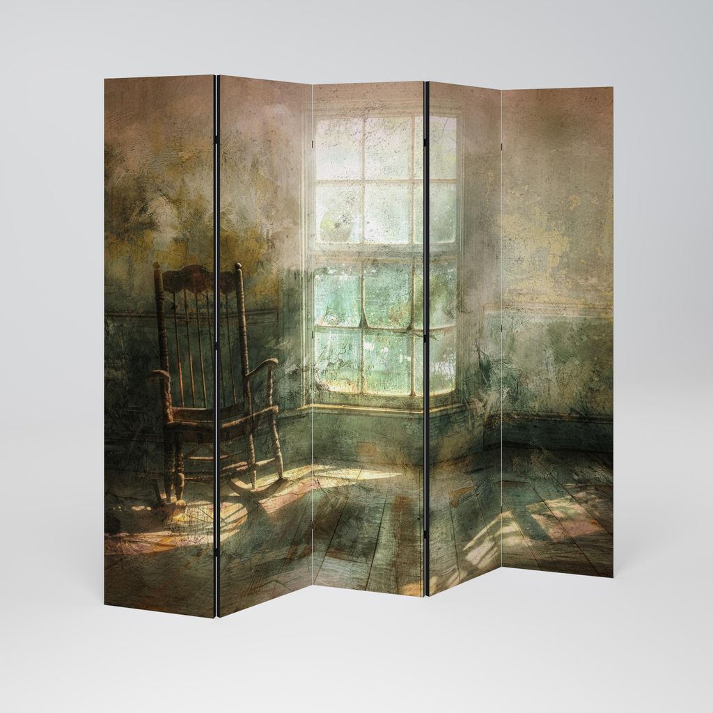SpaceRebels Paravent Raumteiler - 5-teilig Raumtrenner, Druck 1-Seite - Raumtrenner - Trennwand Wohnung - Room Divider - Spanische Wand Deko Modern...
