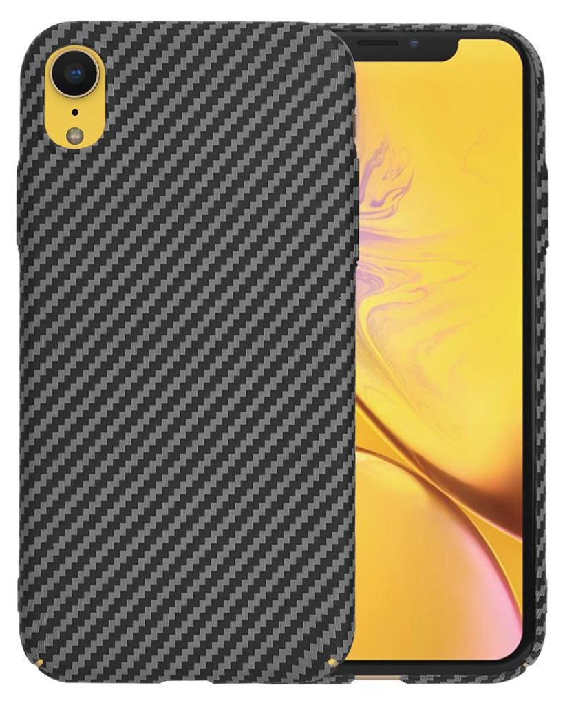 Techsuit Carbonite FiberShell Back Cover Hülle für Apple iPhone XR - Schwarz