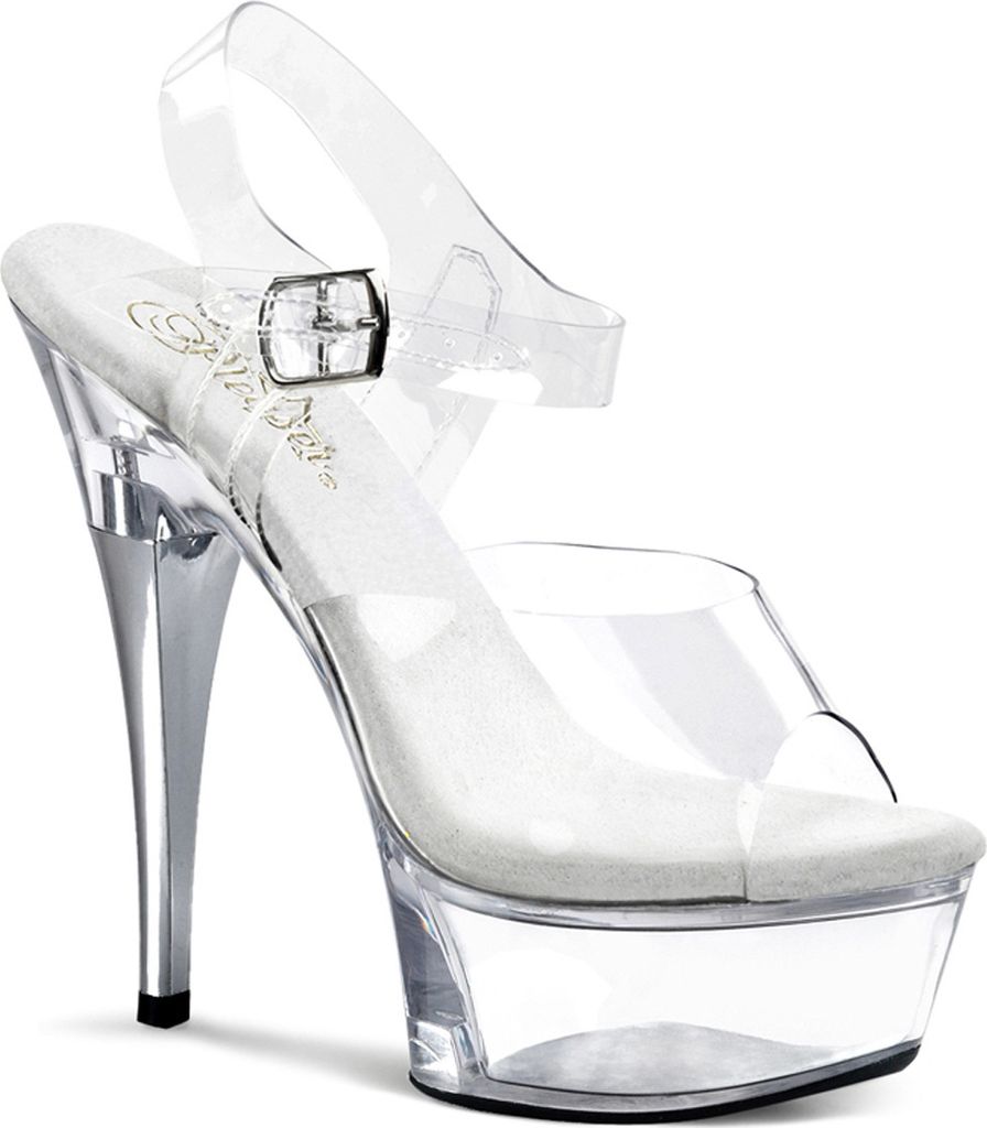 CAPTIVA-608 Damen Sandale von Pleaser, Transparent EU 41, US 11