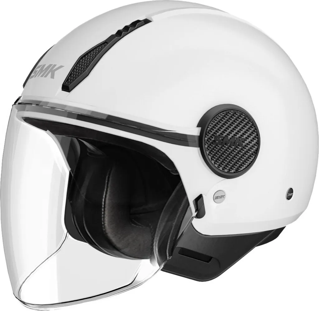 Casque jet SMK Laminar blanc XS 54 léger et ventilé contre la chaleur