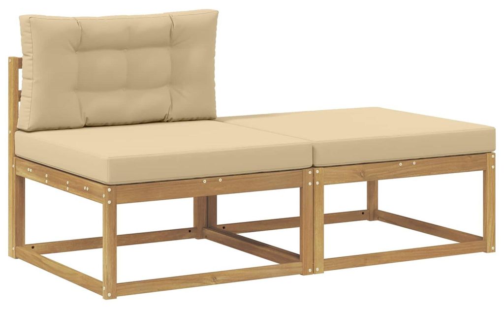 vidaXL 2 Stück Outdoor-Fußhocker Polyester Weiß