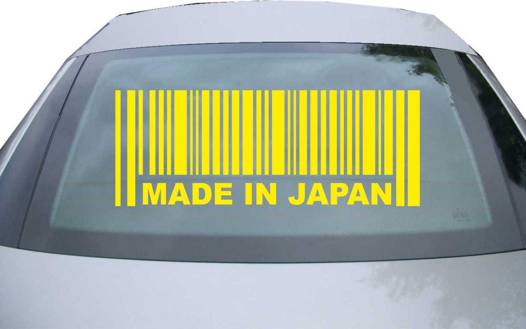 Indigos UG - Aufkleber Heckscheibe & Motorklappe DE2106 - gelb - 600x228 mm - Japan - Auto Scheiben Fenster Heckklappe Tuning Racing JDM - Die cut