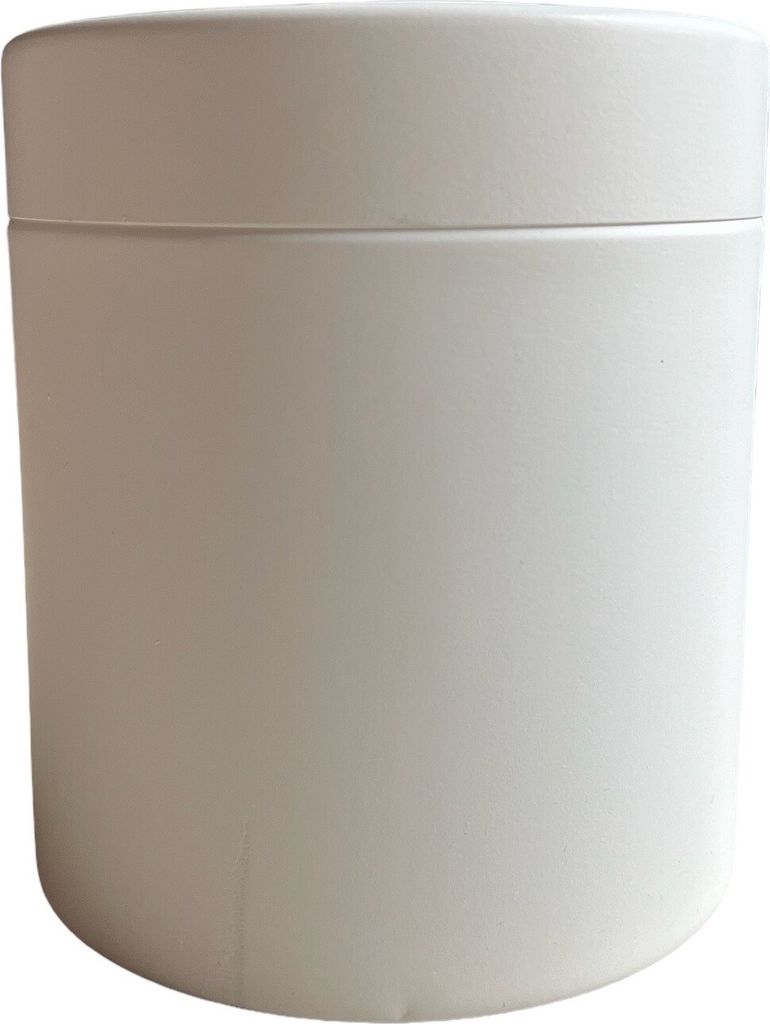 Tischmülleimer, Kosmetikeimer mit Schwingdeckel, weiß Metall, kleiner Abfalleimer ca. 13x12cm, 1,25 Liter