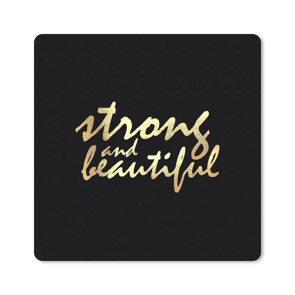 MuchoWow Mauspad Mousepad Zitate - Motivation - Schwarz - Gold 30x30 cm - Mousepads - Maus Mat - Pad - Mausunterlage - Gaming