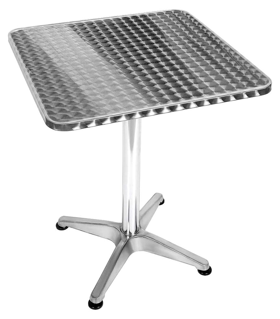 Beistelltisch aus Edelstahl, höhenverstellbar (70-110 cm) für den Außenbereich