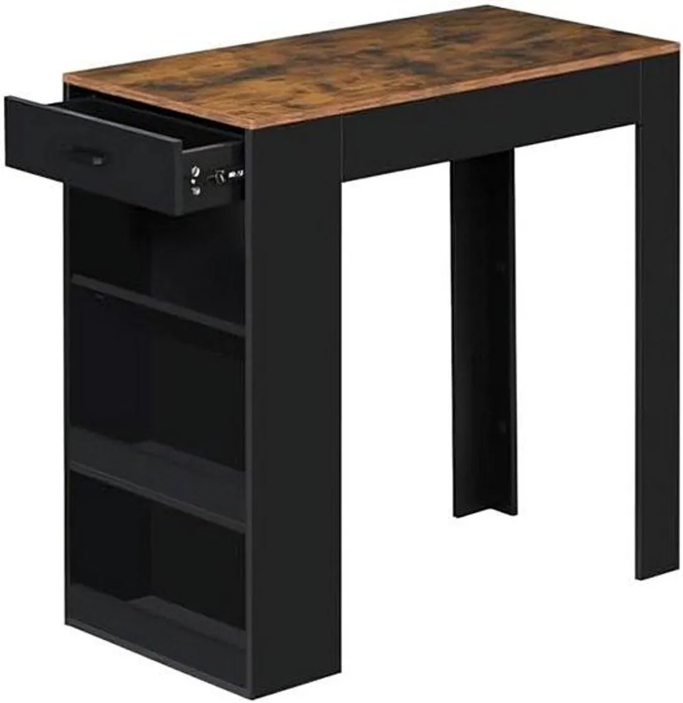 Meuble de rangement cuisine style rétro, étagère 3 niveaux et tiroir