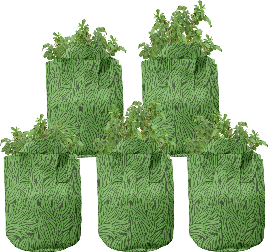 ABAKUHAUS Pots de Culture Vert Tilleul 7 Gallons - Lot de 5 Sacs