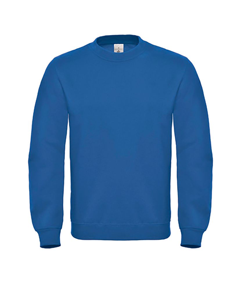 B&C Herren Sweatshirt Pulli Pullover Rundhals Sweater langarm, Größe:L, Farbe:Royal Blau