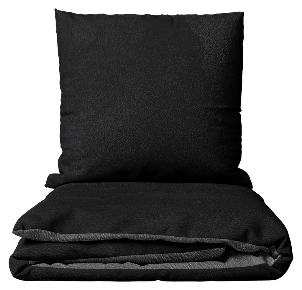 Thermofleece Mikrofaser Bettwäsche 155x220 cm Schwarz Produktbild 