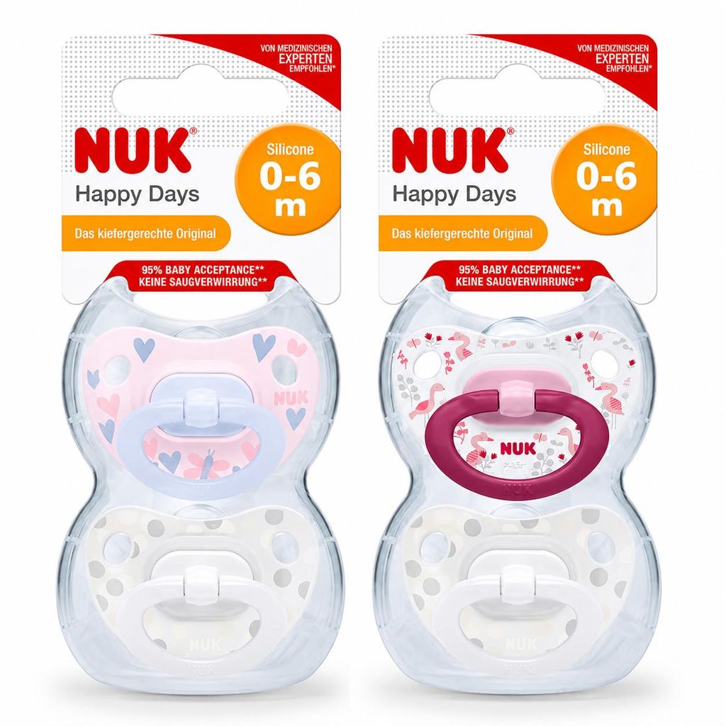 NUK Happy Days Babyschnuller 0–6 Monate, Vorteilset ROSA Produktbild  KI-generiertes Bild