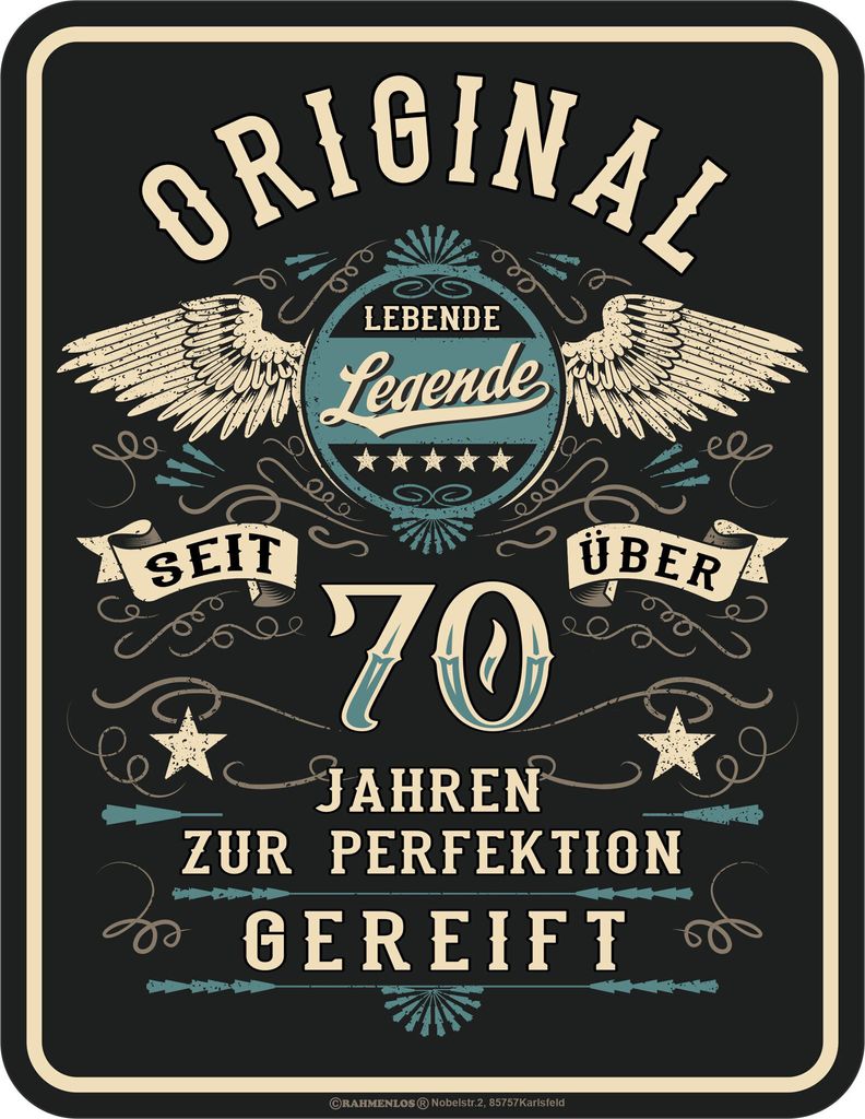 70 Jahre - Fun-Schilder - Legende