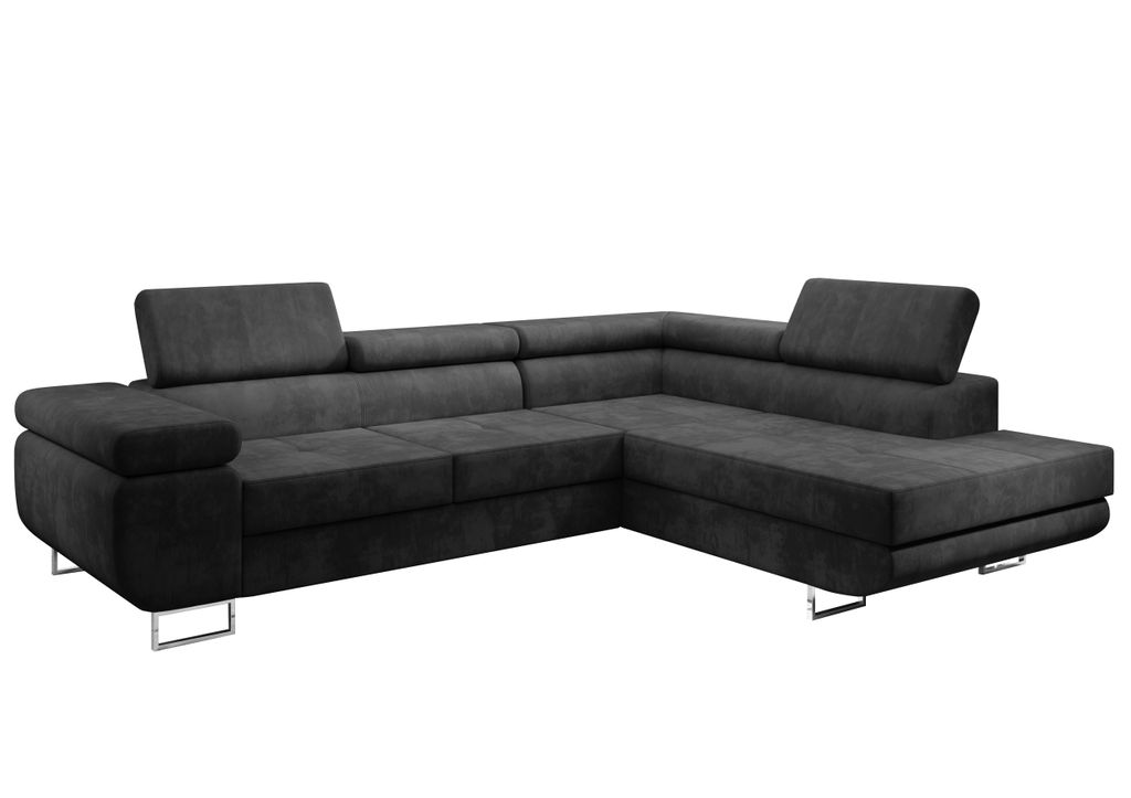 AX LIVING Couch L Form Kanya Grau 275cm mit Bettfunktion & Produktbild 